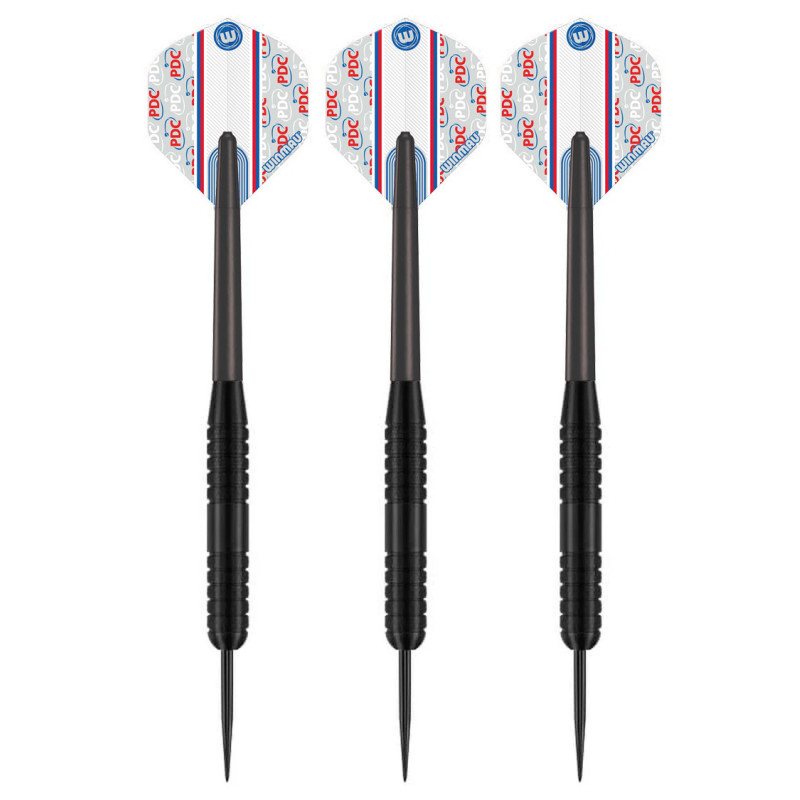 lot qui comprend 2 jeux de flechettes pdc brass noir