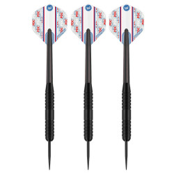 lot avec 1 cible blade 6 et 2 lot de 3 fléchettes pdc brass noir