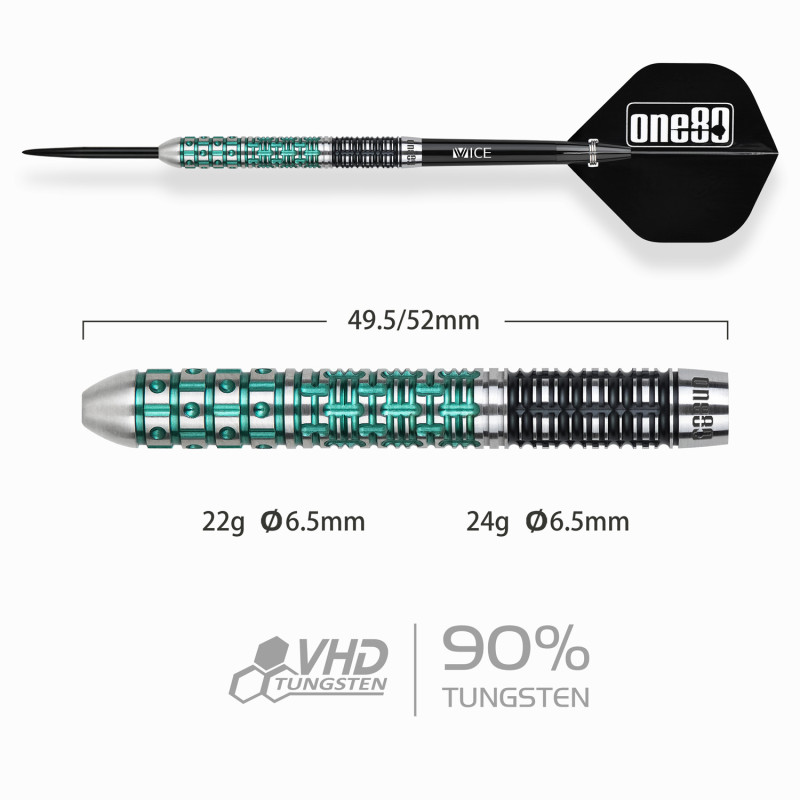 le jeu de flechette chameleon citrine one80 en 22g