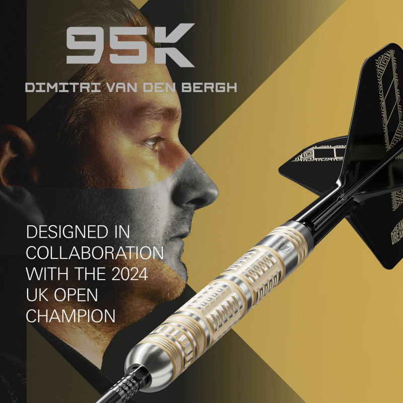 les fléchettes pointes acier Dimitri Van Den Bergh 95K SP target en 23g sont en tungsten