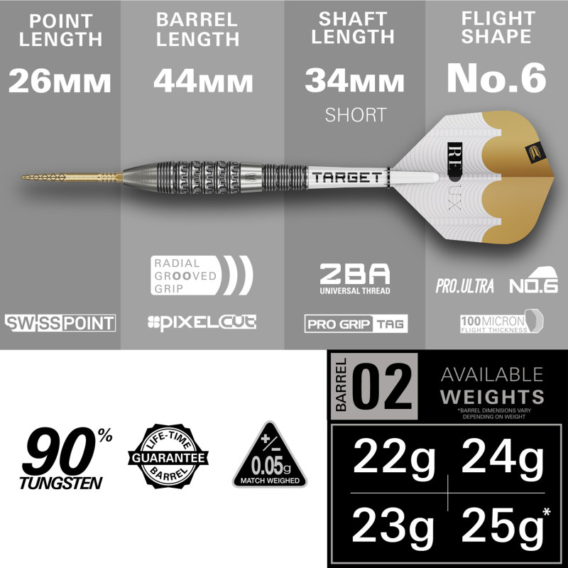 les flechettes redux 90% 02 SP target en 22g de chez target sont vendues sans étui