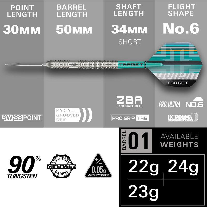 les flechettes hydro 90% 01 SP target en 24g sont vendues sans étui