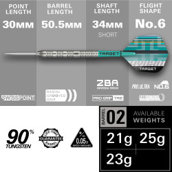 les flechettes hydro 90% 02 SP target en 23g sont vendues sans étui