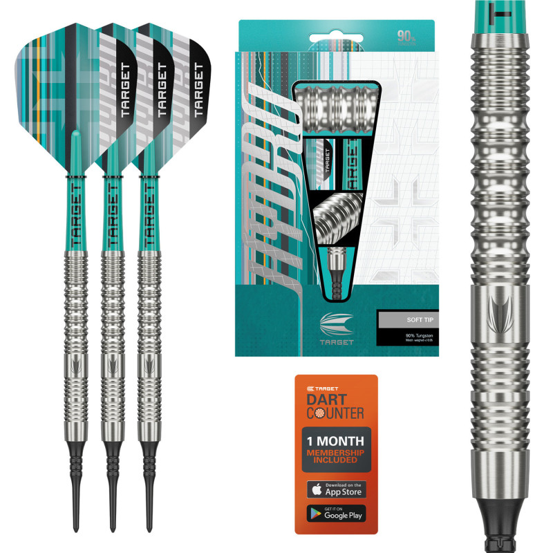 KOTO Fléchettes Tribute 18g Tungstène Look – Set Complet Argent & Rouge Avec Grip Annulaire, Flights, Shafts Et Étui