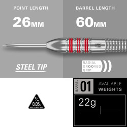 les fléchettes Nathan Aspinall brass target en 22g sont en laiton