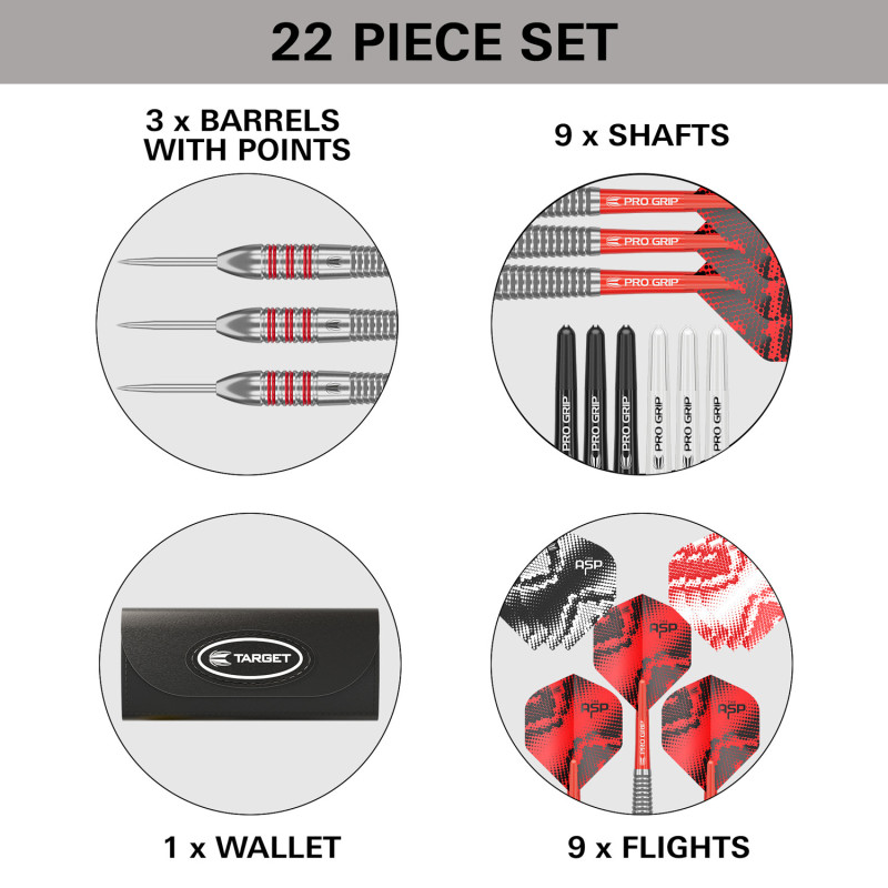 les fléchettes Nathan Aspinall brass target en 22g sont en laiton
