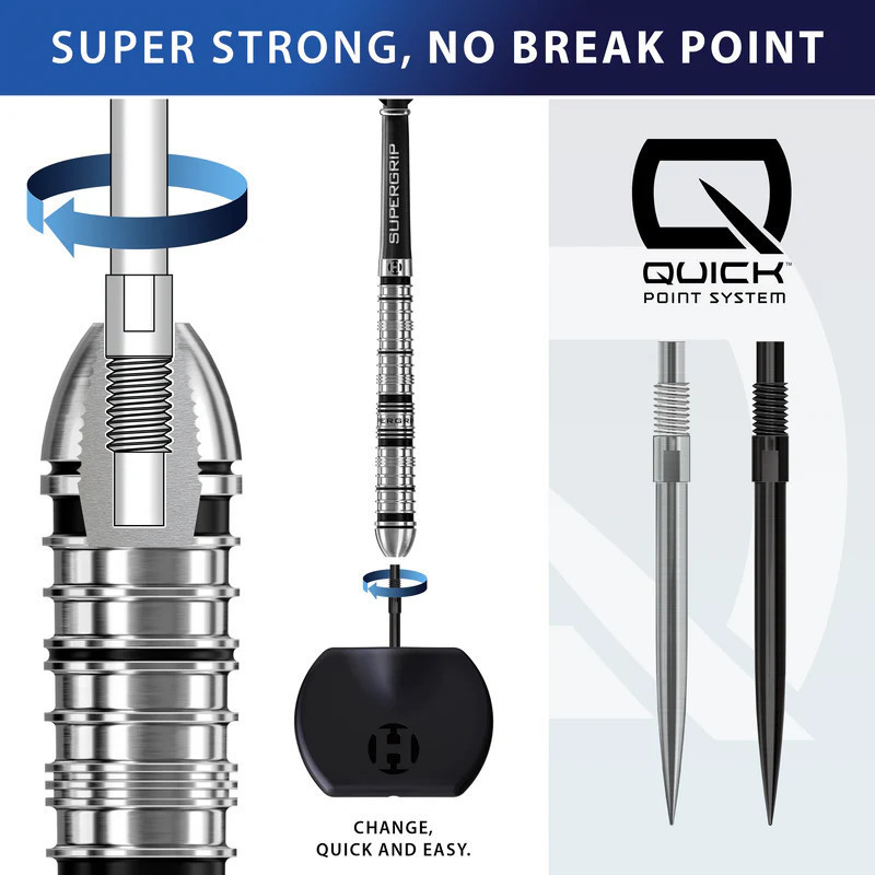 les pointes quick point chrome harrows sont des pointes de flechettes démontables