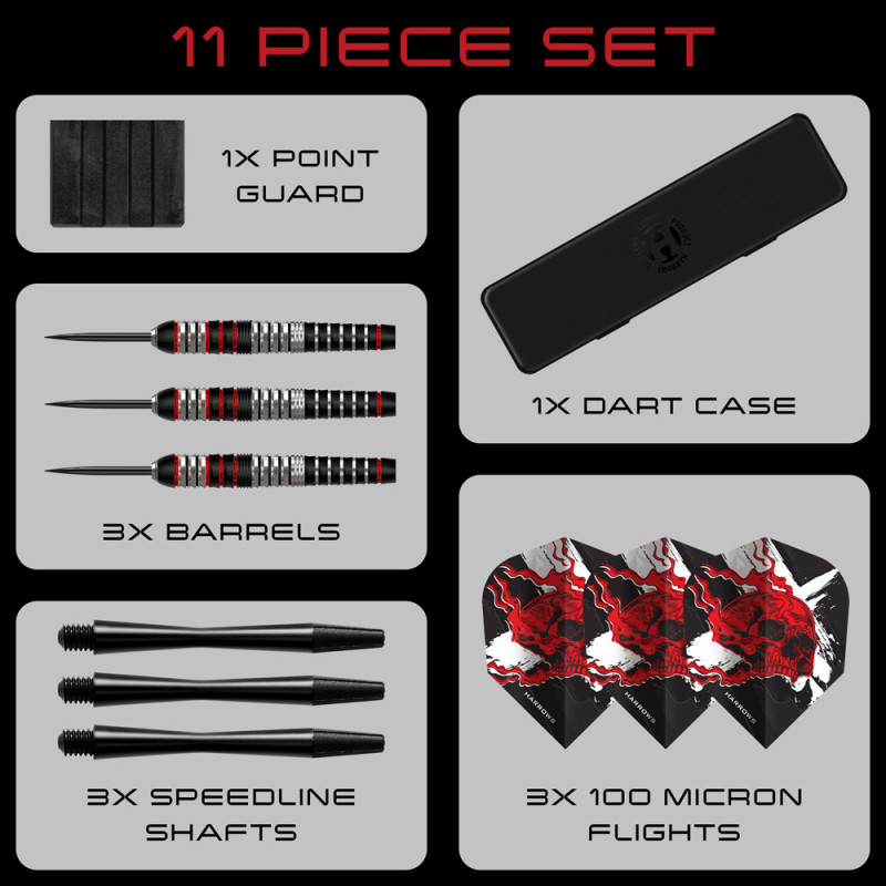 jeu de flechette pointe acier heavy metal brass en 24g de chez harrows