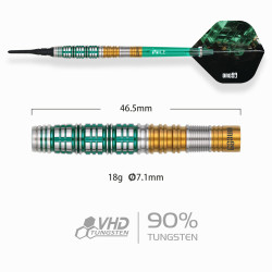 le jeu de flechette pointe nylon Rene eidams V4 elek one80 en 18g