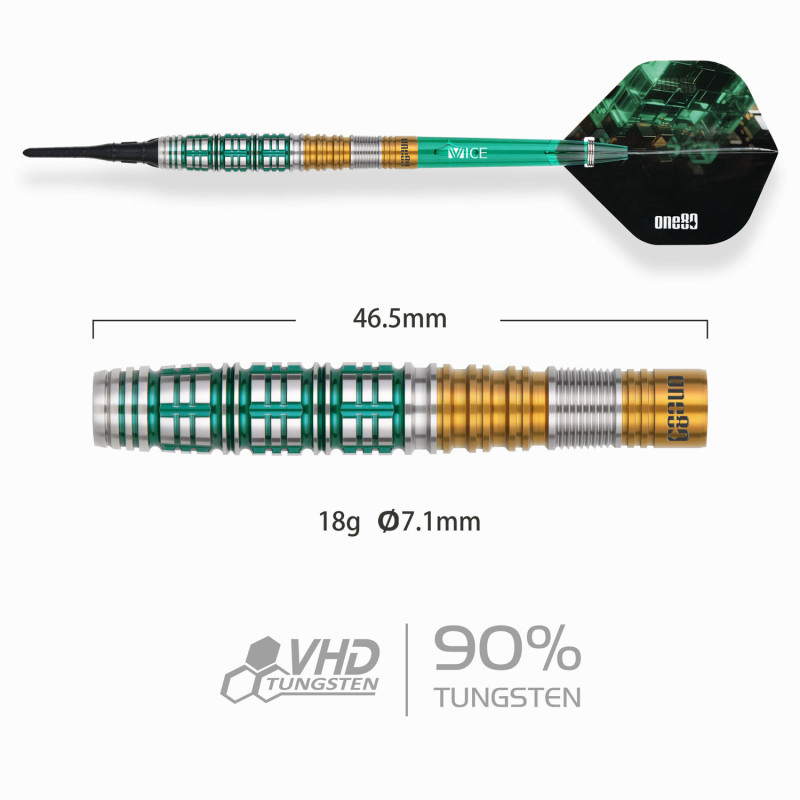le jeu de flechette pointe nylon Rene eidams V4 elek one80 en 18g
