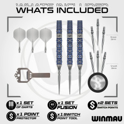 les flechettes  lunaris parallel switch point winmau sont en 23g
