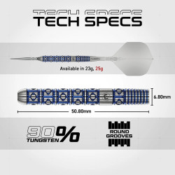 les flechettes  lunaris parallel switch point winmau sont en 23g