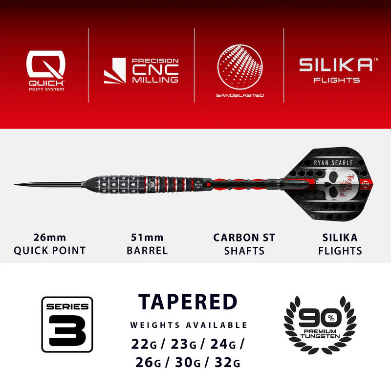 flechette  ryan searle series 3 QP harrows en 24g de chez harrows