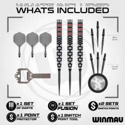 les flechettes  fornax tapered switch point winmau sont en 21g