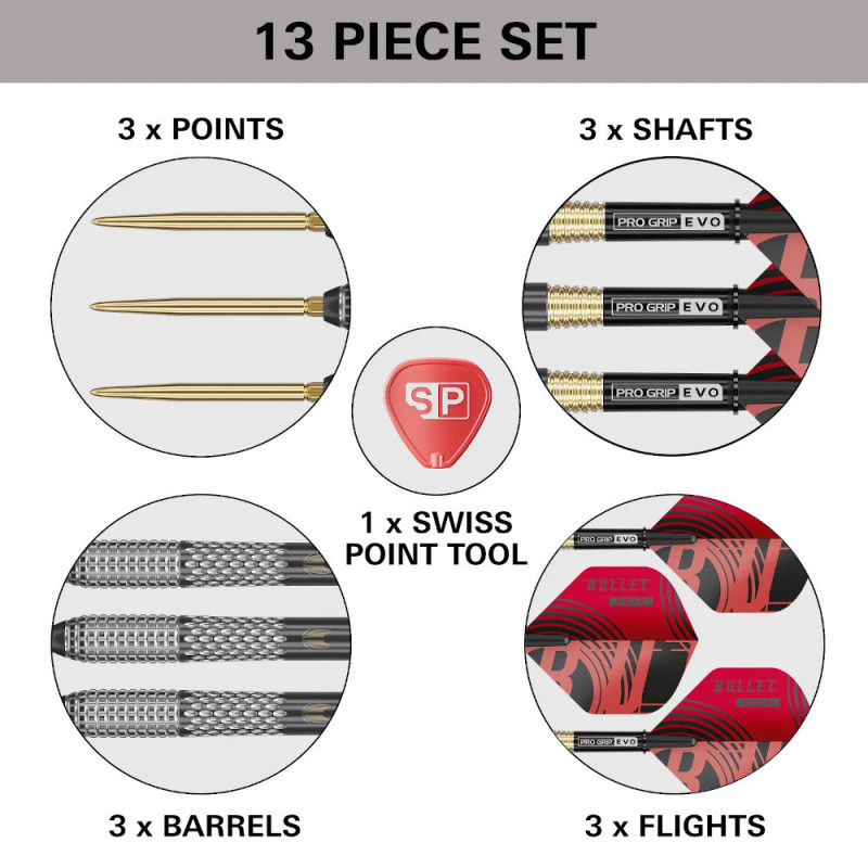 les flechettes stephen bunting void en 18g de chez target sont vendues sans étui