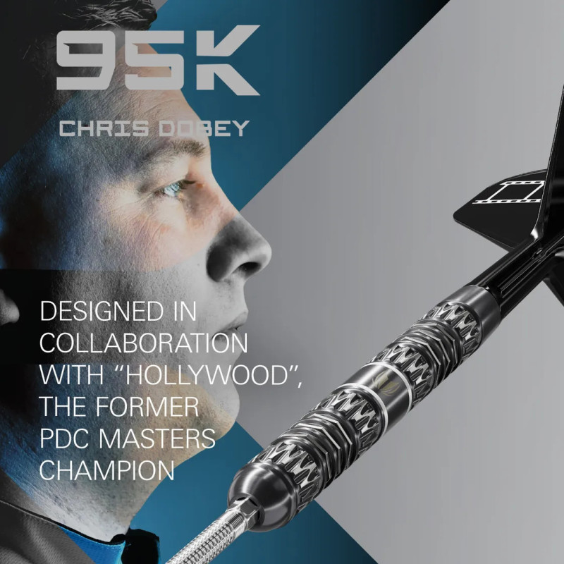 les fléchettes pointes acier Chris Dobey 95K SP target en 24g sont en tungsten