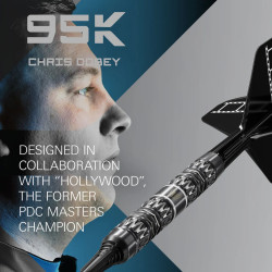 les fléchettes pointes acier chris dobey 95K SP target en 18g sont en tungsten