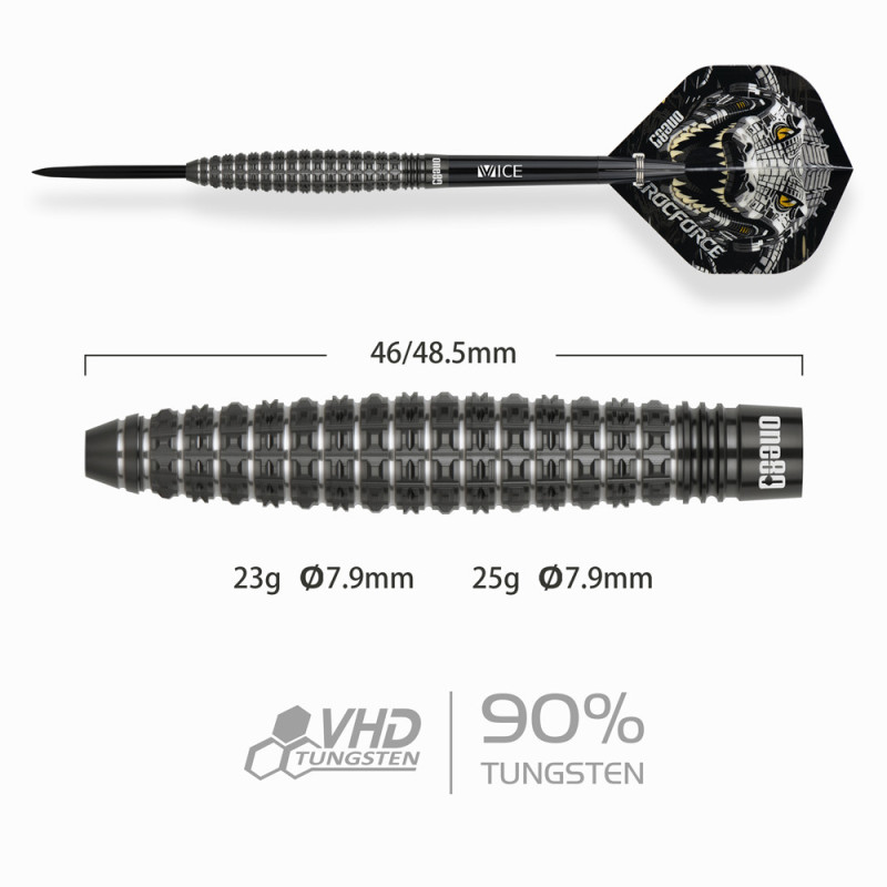 le jeu de flechette crocforce CF4 one80 en 23g est vendu seul