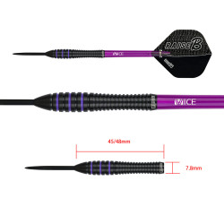 le jeu de flechette Raise B violet one80 en 23g est vendu seul