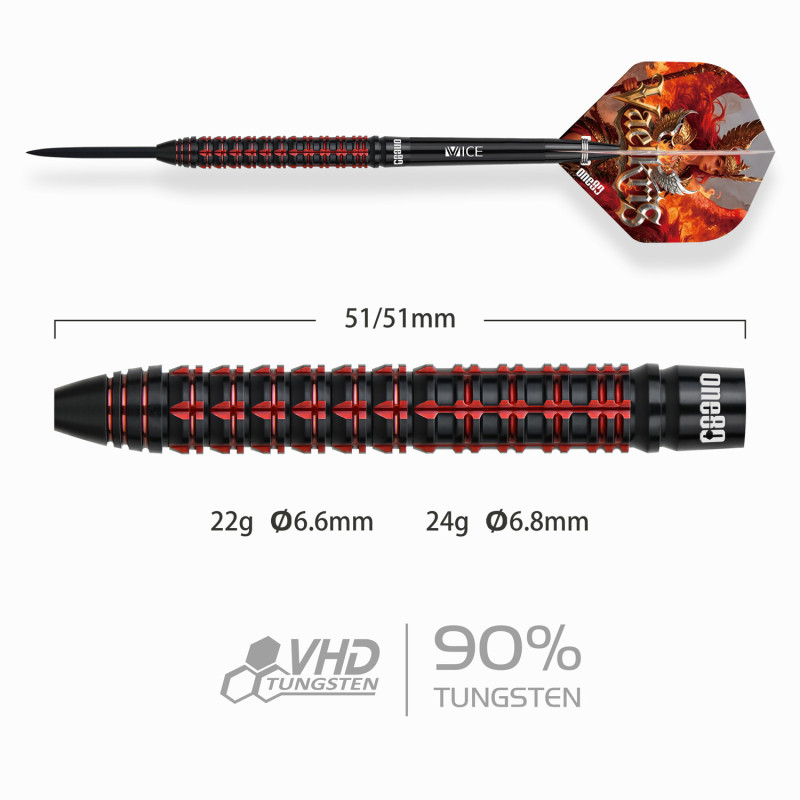 le jeu de flechette Vaelkris V6 one80 est en 22g