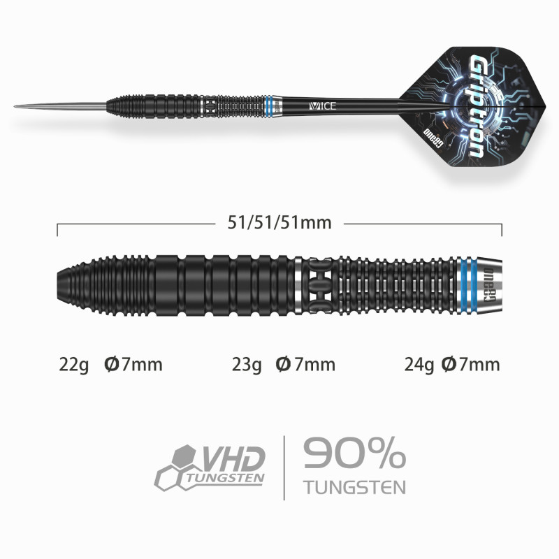 le jeu de flechette Griptron GT2 one80 en 22g est vendu seul
