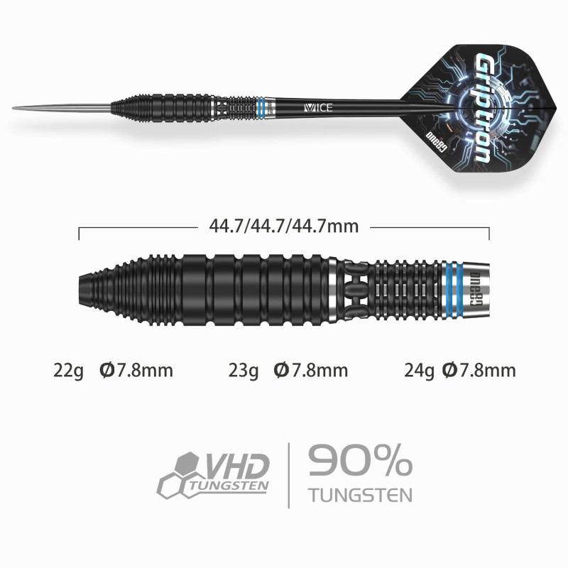 le jeu de flechette Griptron GT3 one80 en 24g est vendu seul