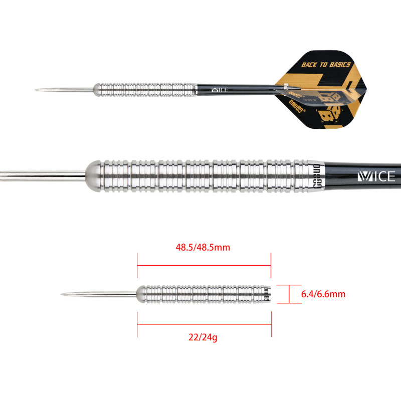 le jeu de flechette Back To Basics EBS one80 en 22g est vendu seul