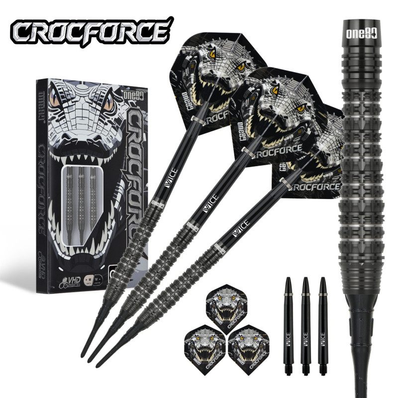 le jeu de flechette pointe nylon Crocforce CF3 elek one80 en 18g