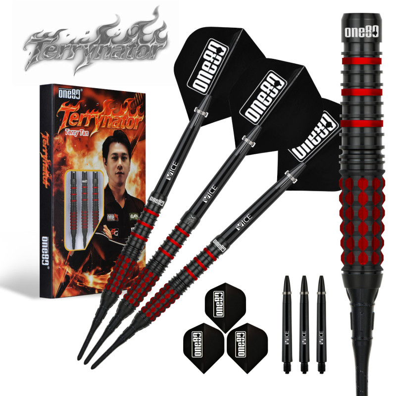 le jeu de flechette pointe nylon Terry Tan Terrynator elek one80 en 20g