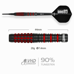 le jeu de flechette pointe nylon Terry Tan Terrynator elek one80 en 20g