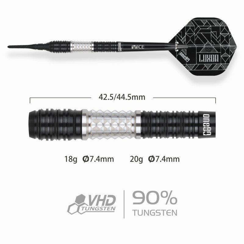 le jeu de flechette pointe nylon Luxor II Eta elek one80 en 20g