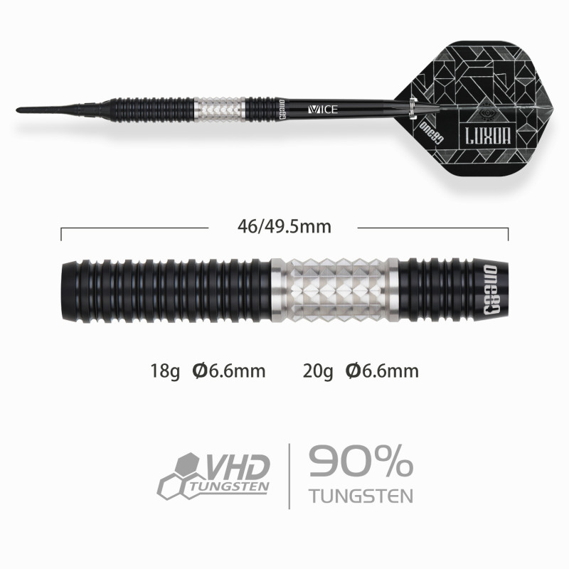 le jeu de flechette pointe nylon Luxor II Iota elek one80 en 20g