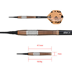 le jeu de flechette pointe nylon Luxor Gamma elek one80 en 18g