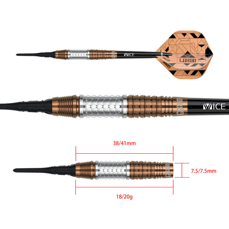 le jeu de flechette pointe nylon Luxor Epsilon elek one80 en 20g