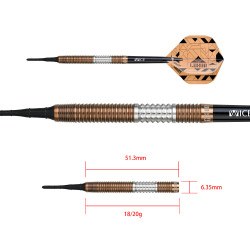 le jeu de flechette pointe nylon Luxor Beta elek one80 en 20g