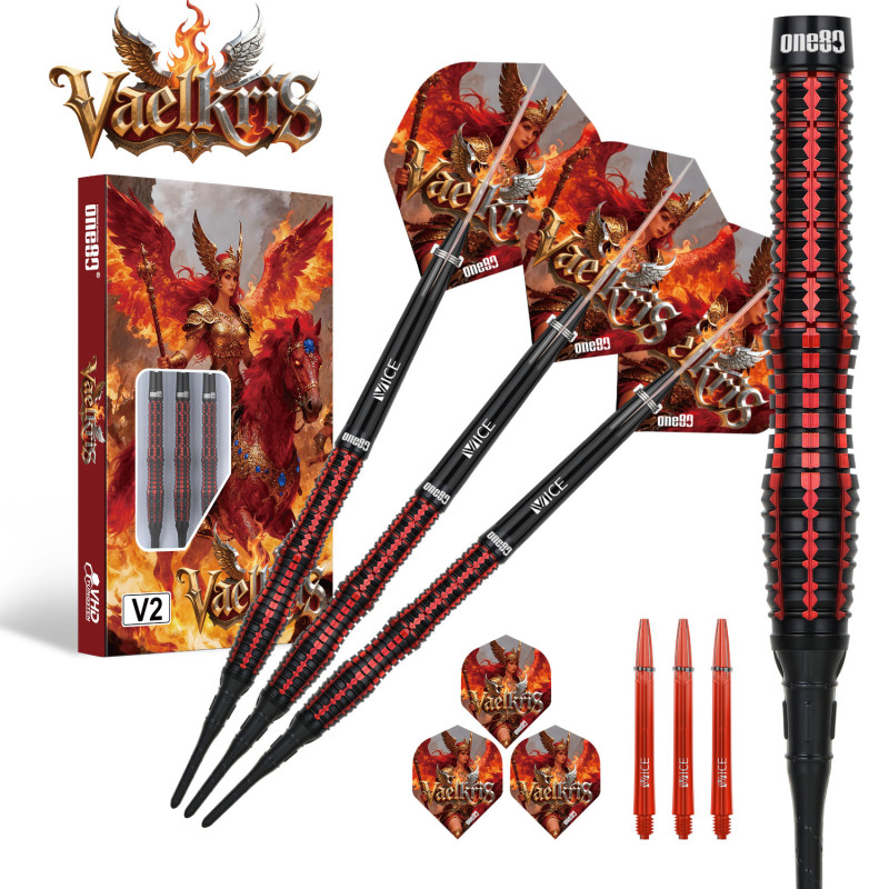 le jeu de flechette pointe nylon Vaelkris V2 elek one80 en 18g