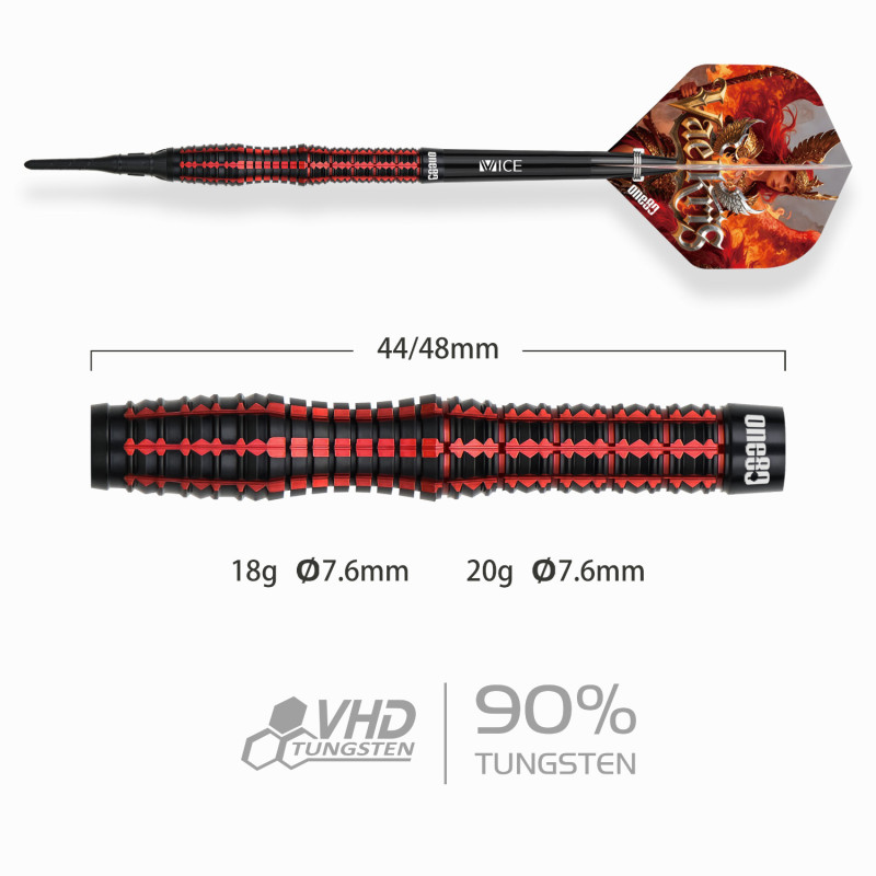 le jeu de flechette pointe nylon Vaelkris V2 elek one80 en 20g