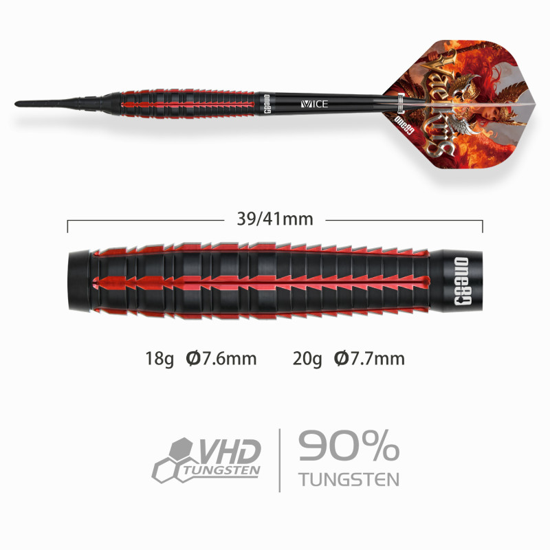 le jeu de flechette pointe nylon Vaelkris V5 elek one80 en 18g