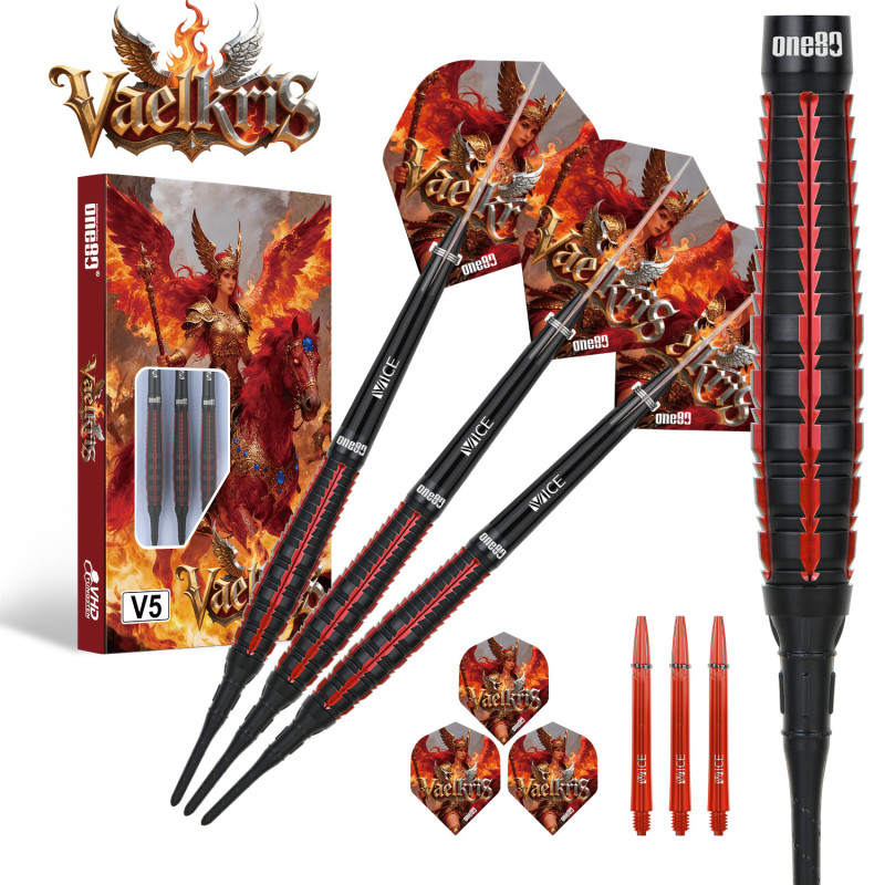 le jeu de flechette pointe nylon Vaelkris V5 elek one80 en 20g