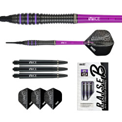 le jeu de flechette pointe nylon Raise B BPL Violet elek one80 en 17,5g