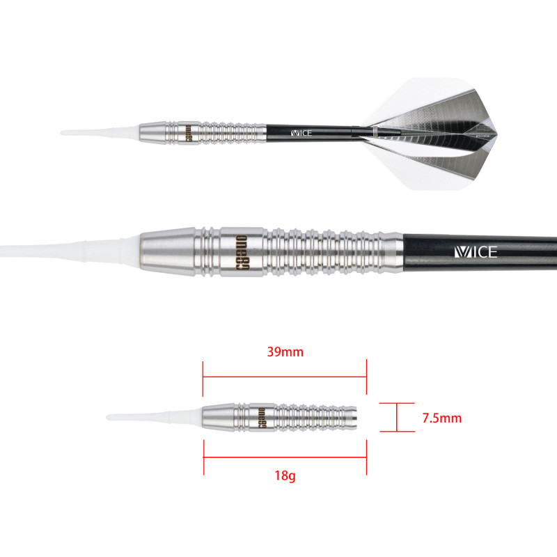 le jeu de flechette pointe nylon Raise GG elek one80 en 18g