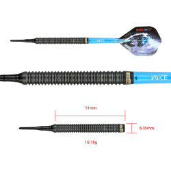 le jeu de flechette pointe nylon de Night Hunter Defense elek one80 en 16g