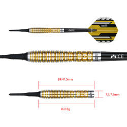 le jeu de flechette pointe nylon Ricardo Perez one80 elek en 18g