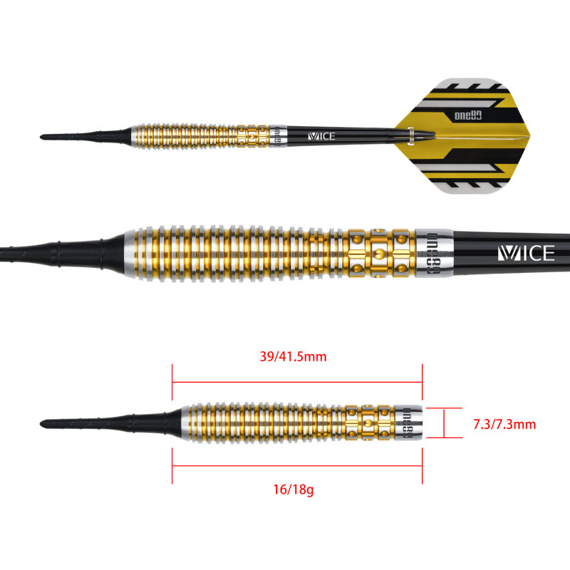 le jeu de flechette pointe nylon Ricardo Perez one80 elek en 18g