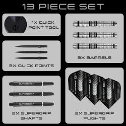 flechette Supergrip QP tapered harrows en 22g de chez harrows