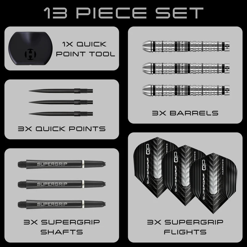 flechette Supergrip QP tapered harrows en 22g de chez harrows