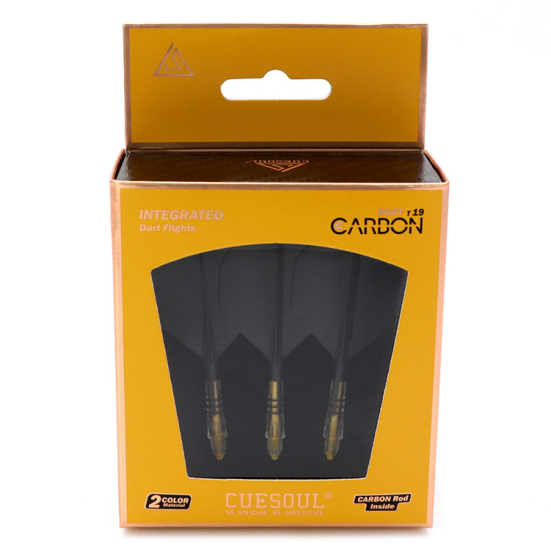 ensemble tige et ailette de cuesoul, Rost T19 Carbon integrated standard noir et jaune