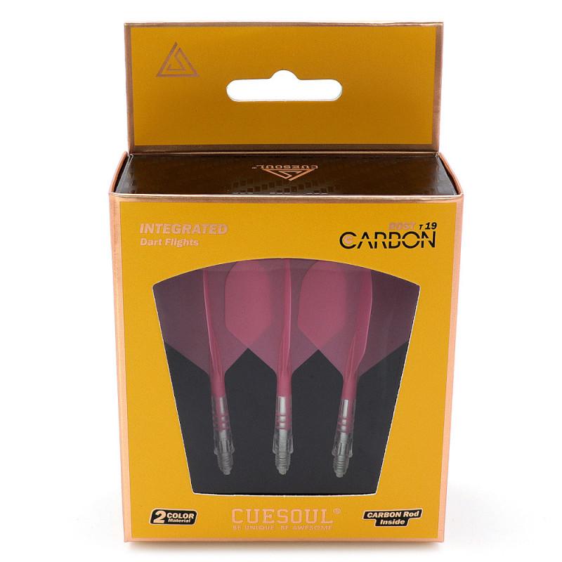 ensemble tige et ailette de cuesoul, Rost T19 Carbon integrated standard rose et blanc