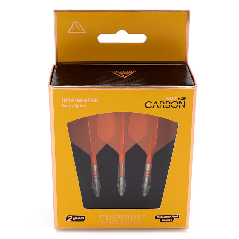 ensemble tige et ailette de cuesoul, Rost T19 Carbon integrated standard orange et blanc