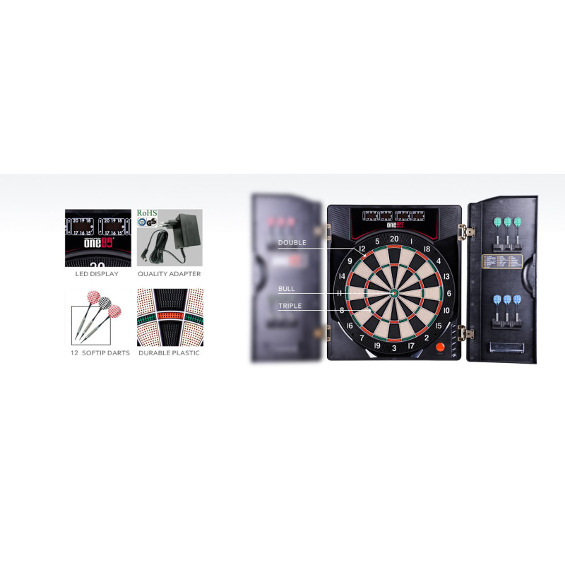 cible deluxe II électronic dartboard one80 pour jouer aux fléchettes electroniques